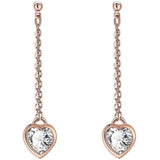 Heart Drop White Topaz Stud Earrings