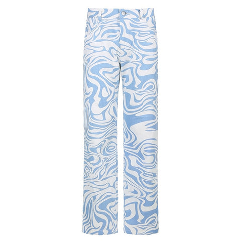 Zebra-Print Casual Pants