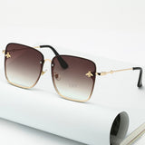 Oversize Rimless Square Bee Sunglasses