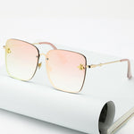 Oversize Rimless Square Bee Sunglasses