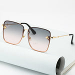 Oversize Rimless Square Bee Sunglasses