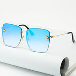 Oversize Rimless Square Bee Sunglasses