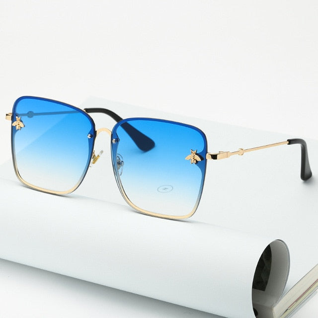 Oversized Rimless Square Sunglasses