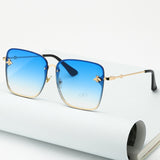 Oversize Rimless Square Bee Sunglasses