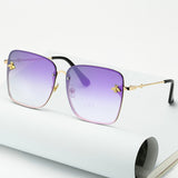 Oversize Rimless Square Bee Sunglasses