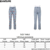 Cherry Embroidery Jeans