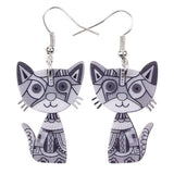 Colorful Cat Drop Earrings